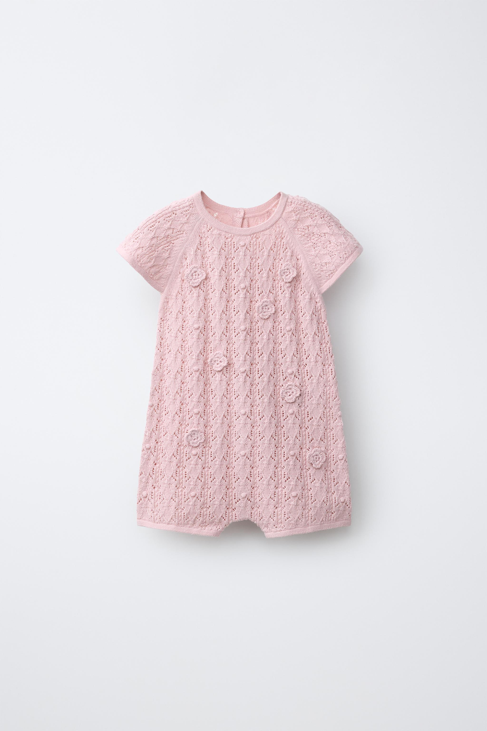 OPENWORK KNIT SHORT JUMPSUIT | Zara Canada