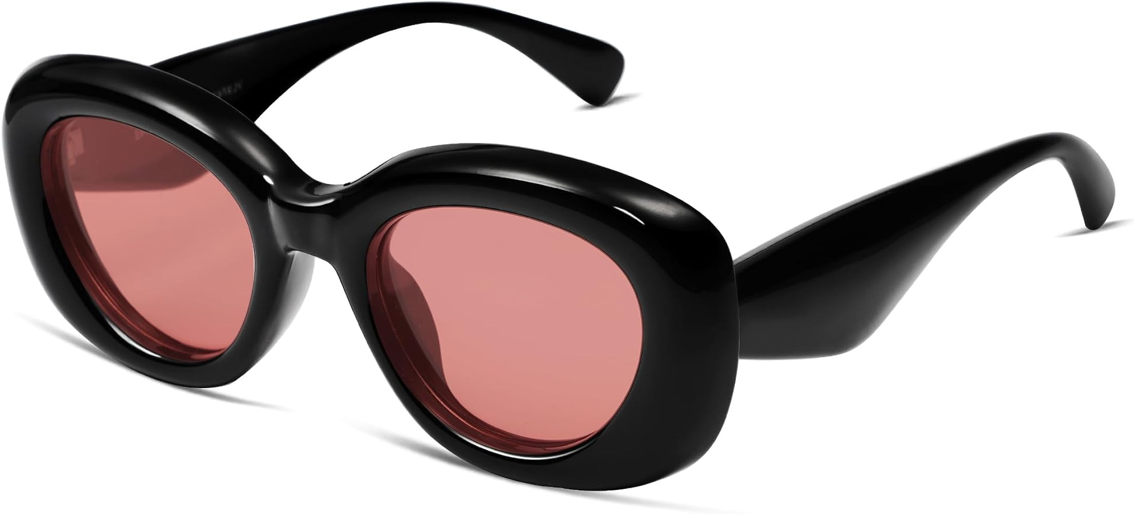 VANLINKER Trendy Thick Round Inflated Sunglasses for Women Men Retro Chunky Oval Polarized Shades... | Amazon (US)