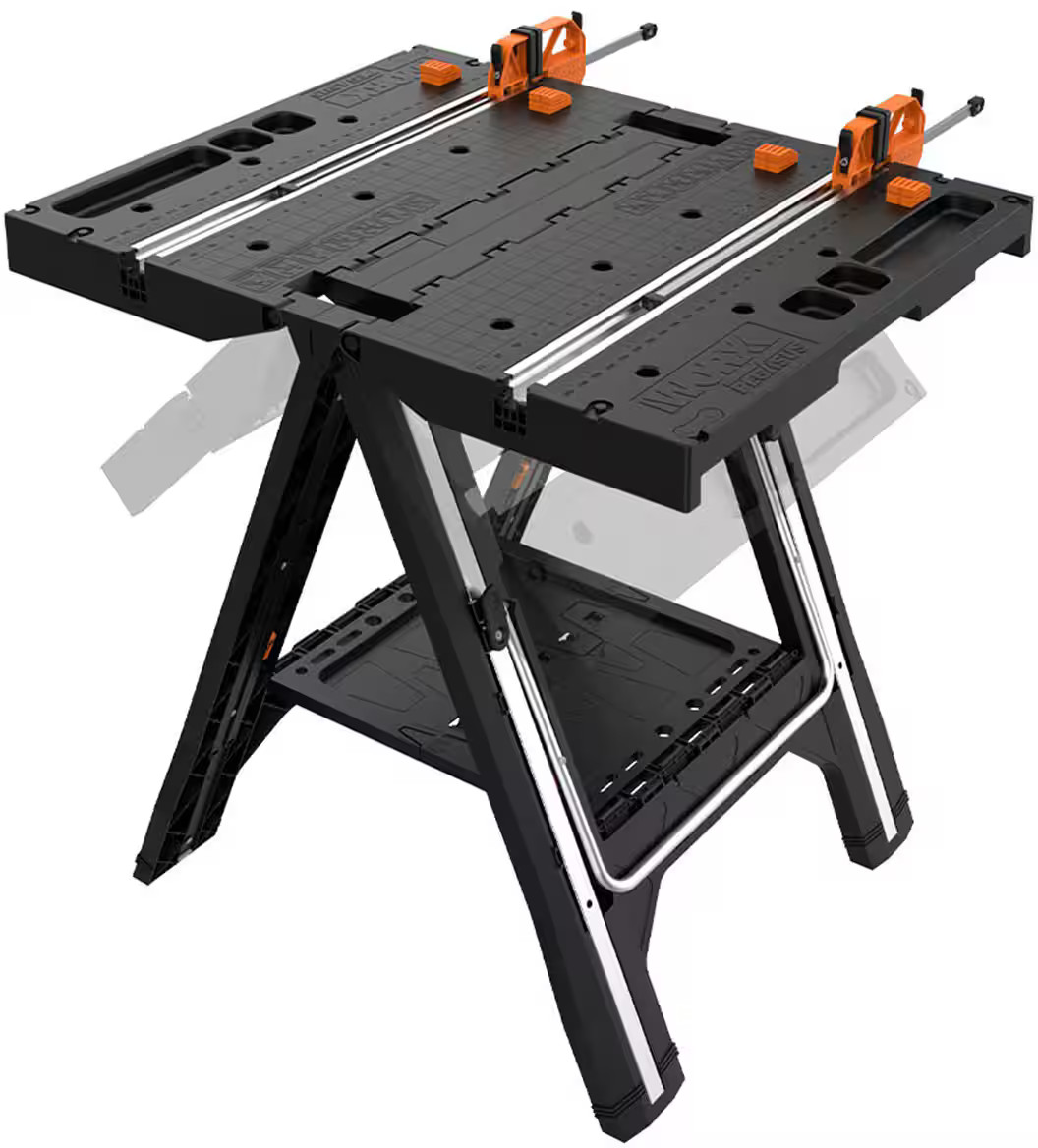 WORX Pegasus 2-in-1 Folding Work Table & Sawhorse, Easy Setup Portable Lightweight Workbench Incl... | Best Buy U.S.