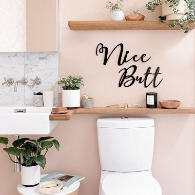 Nice Butt Metal Wall Decor – Funny Bathroom Wall Art, Modern Restroom Sign | Target