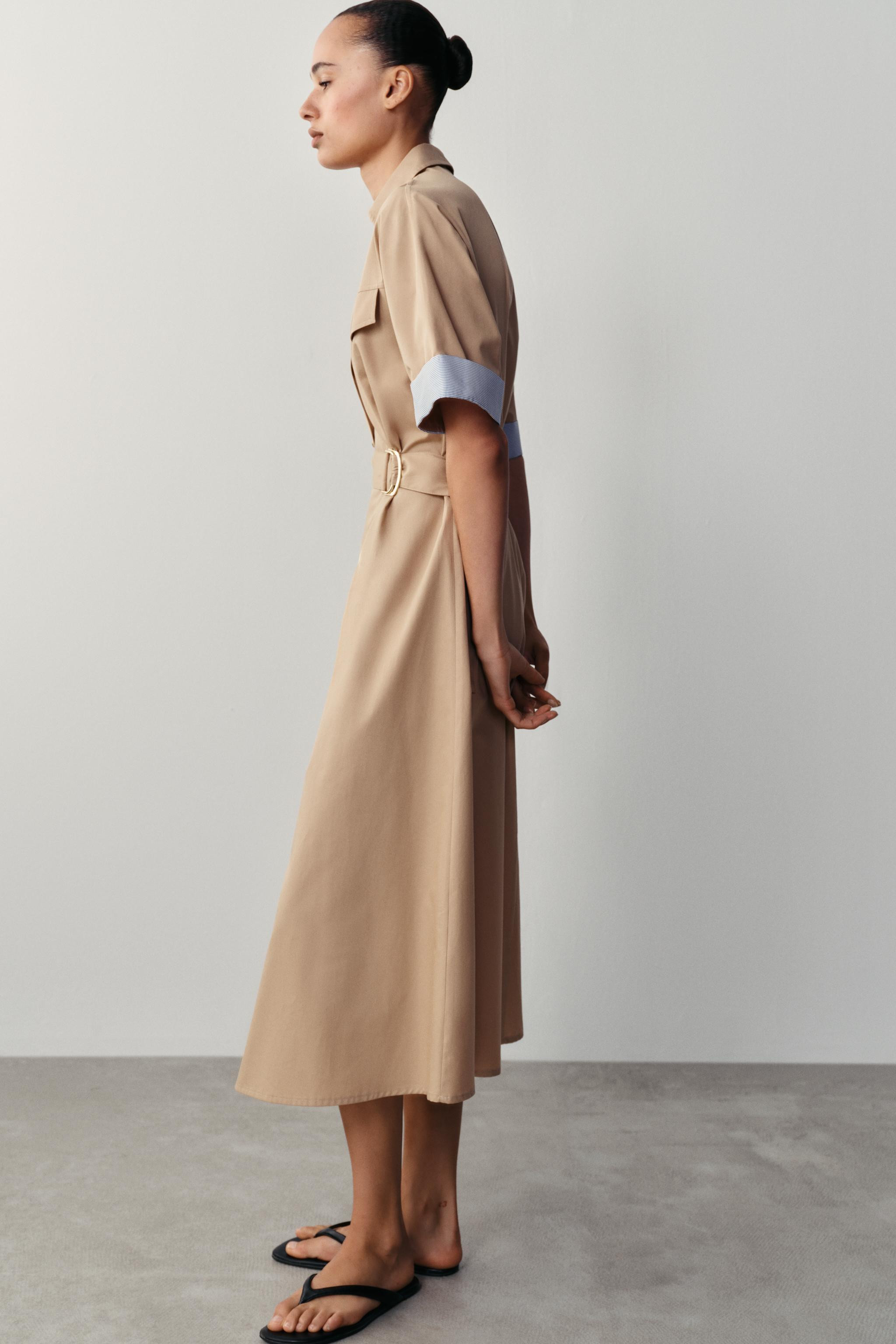 BELTED MIDI SHIRT DRESS | Zara US