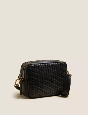 Leather Woven Cross Body Camera Bag | M&S Collection | M&S | Marks & Spencer IE