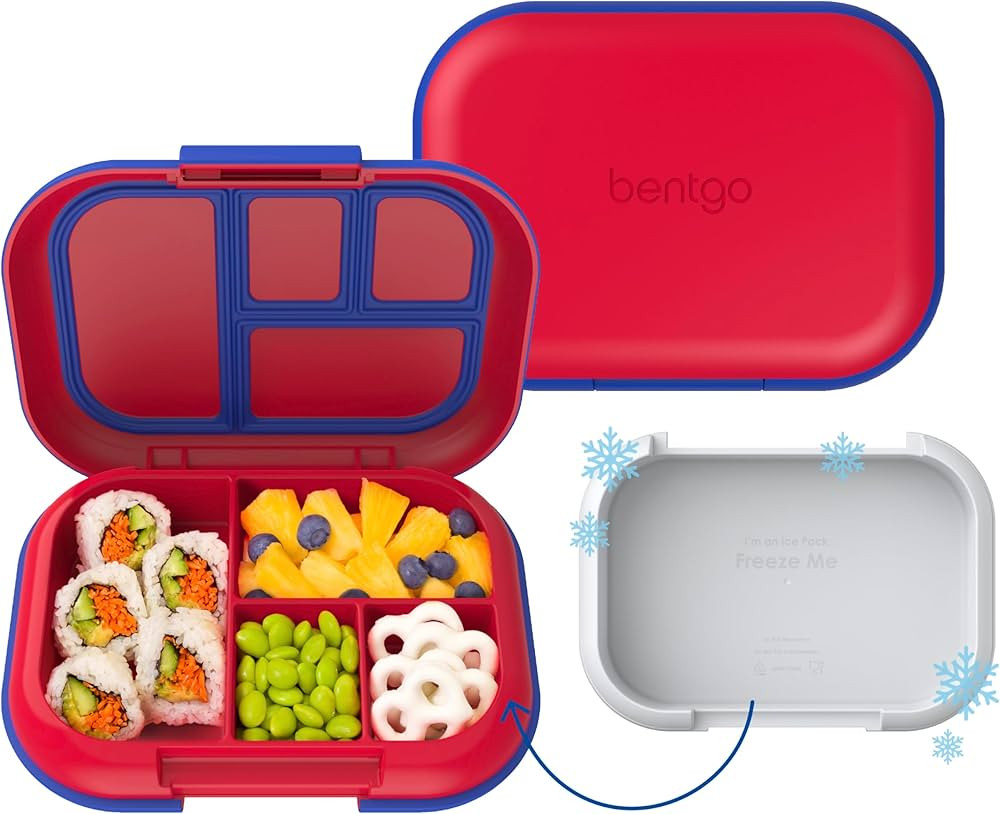 Bentgo Chill Kids Leak-Proof Lunch Box - 4-Compartment Bento Box with Built-In Ice Pack, 3.3 Cup ... | Amazon (US)