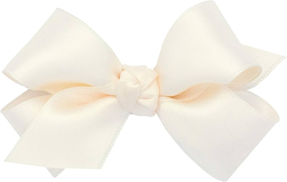 Wee Ones Girls' Classic French Satin Hair Bow on a WeeStay Clip with a Knot Wrap Center, Mini, Ec... | Amazon (US)