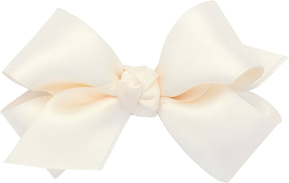 Wee Ones Girls' Classic French Satin Hair Bow on a WeeStay Clip with a Knot Wrap Center, Mini, Ec... | Amazon (US)