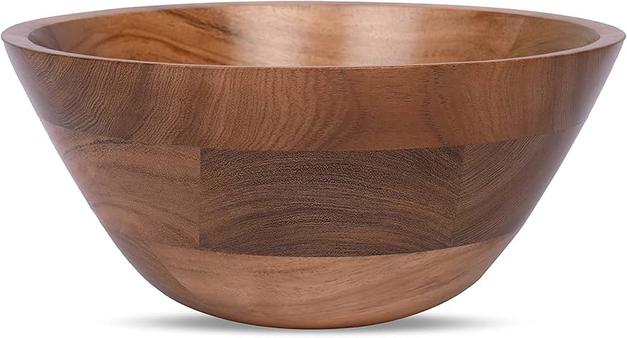 Samhita Acacia Wood Salad Bowl, Perfect for Salad, Vegetables Salad Bowl & Decorative Centerpiece... | Amazon (US)