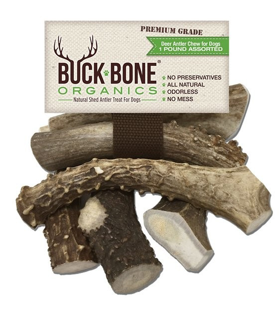 Buck Bone Organics Whole Deer Antlers Dog Chews, 1-lb bag | Chewy.com