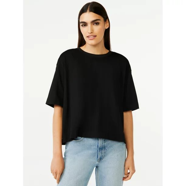 Free Assembly Women’s Square T-Shirt with Short Sleeves - Walmart.com | Walmart (US)