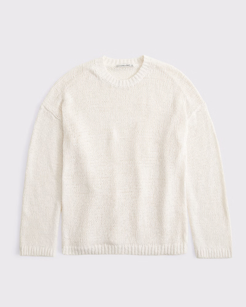 Open-Stitch Textural Crew Sweater | Abercrombie & Fitch (US)