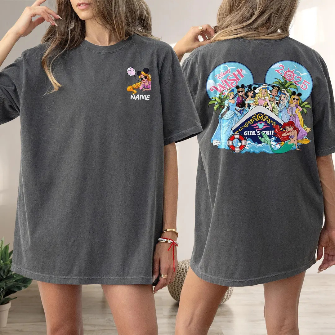 Custom All Princess Characters Girls Trip Cruise Line Shirt, Princess BFF Cruise Matching Shirt, ... | Etsy (US)