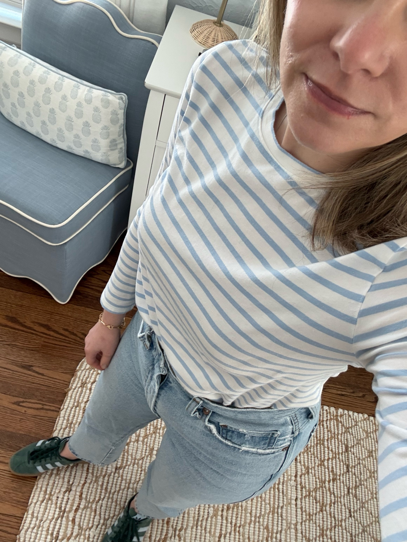 This is the absolute best striped tee- I am definitely buying in more colors for spring 

#LTKFindsUnder100 #LTKShoeCrush #LTKStyleTip