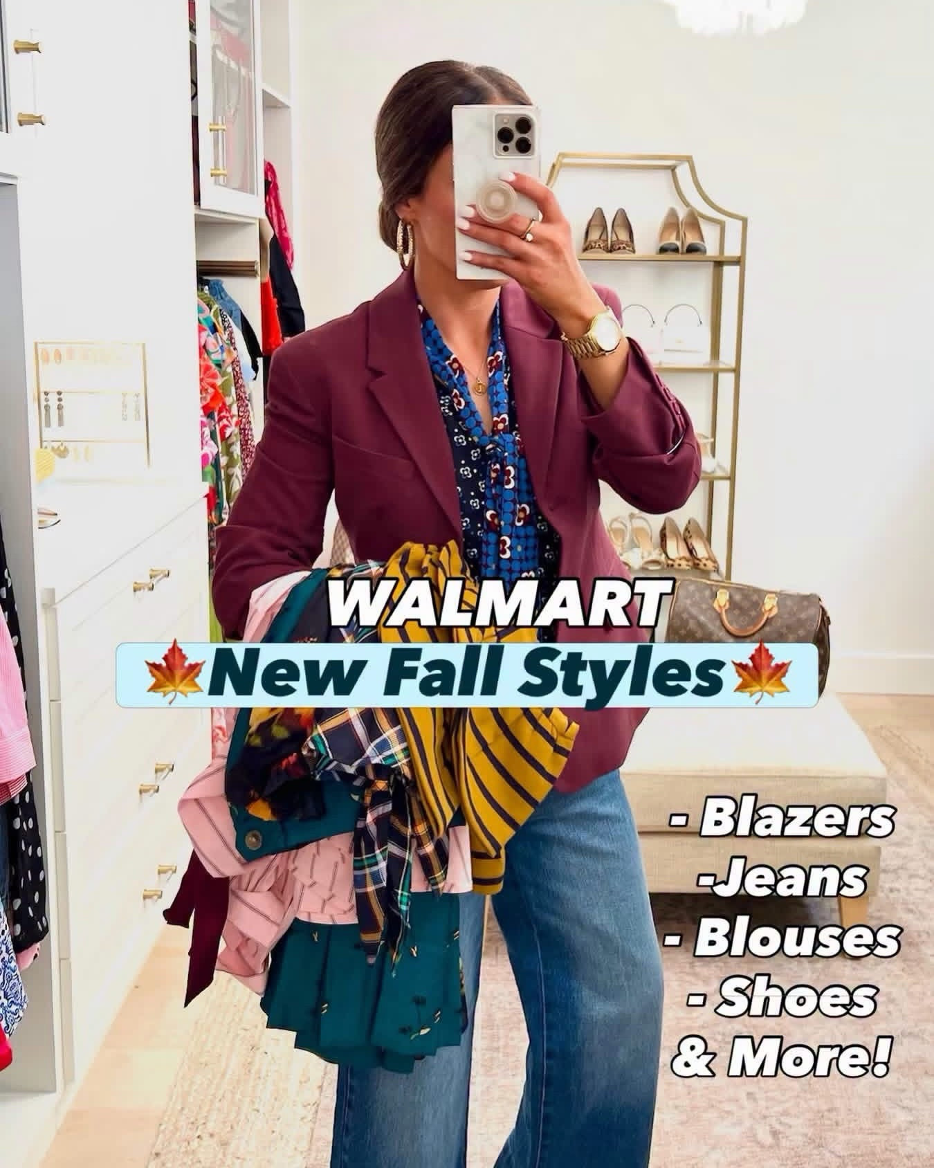 Cutest new fall finds at @walmart! Comment OUTFIT LINKS to shop it all! 🌟 Almost all the items shown come in additional colors too! 🛍️