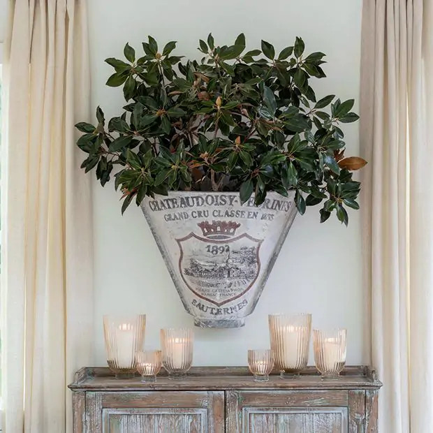 HUGE French Champagne Wall Pocket | Antique Farm House