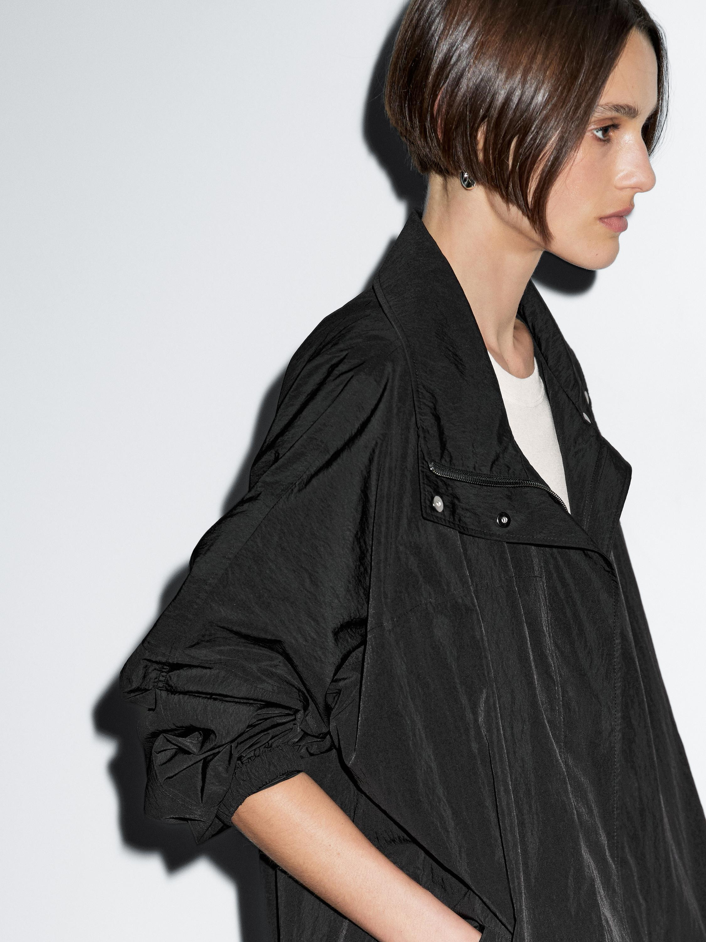 High neck technical puffer jacket | Massimo Dutti UK