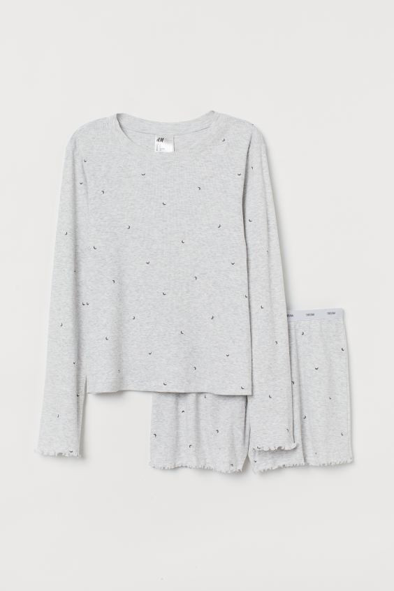 Ribbed jersey pyjamas | H&M (UK, MY, IN, SG, PH, TW, HK)