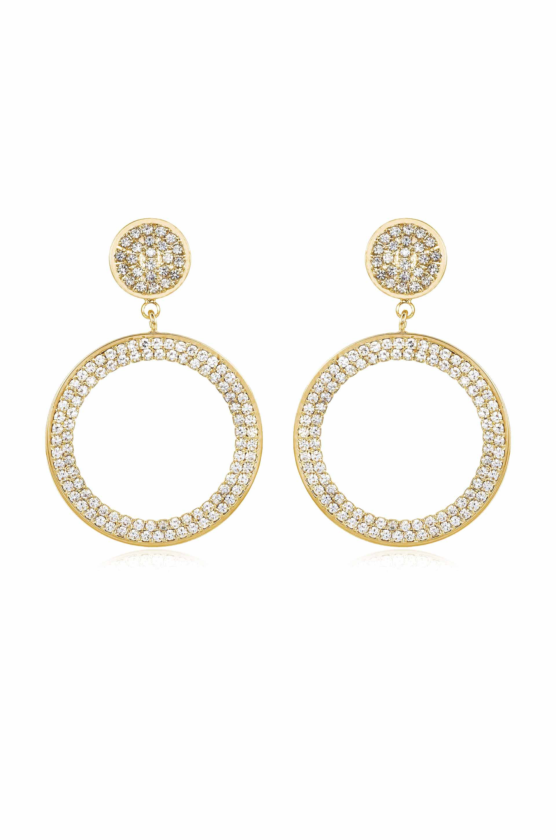 Crystal Pave Drop Hoop Earrings | Ettika