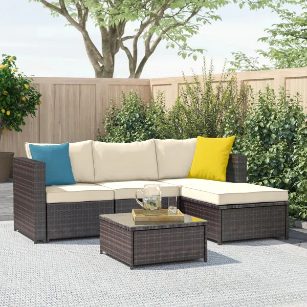 Adal Wicker/Rattan 3 - Person Seating Group with Cushions | Wayfair North America