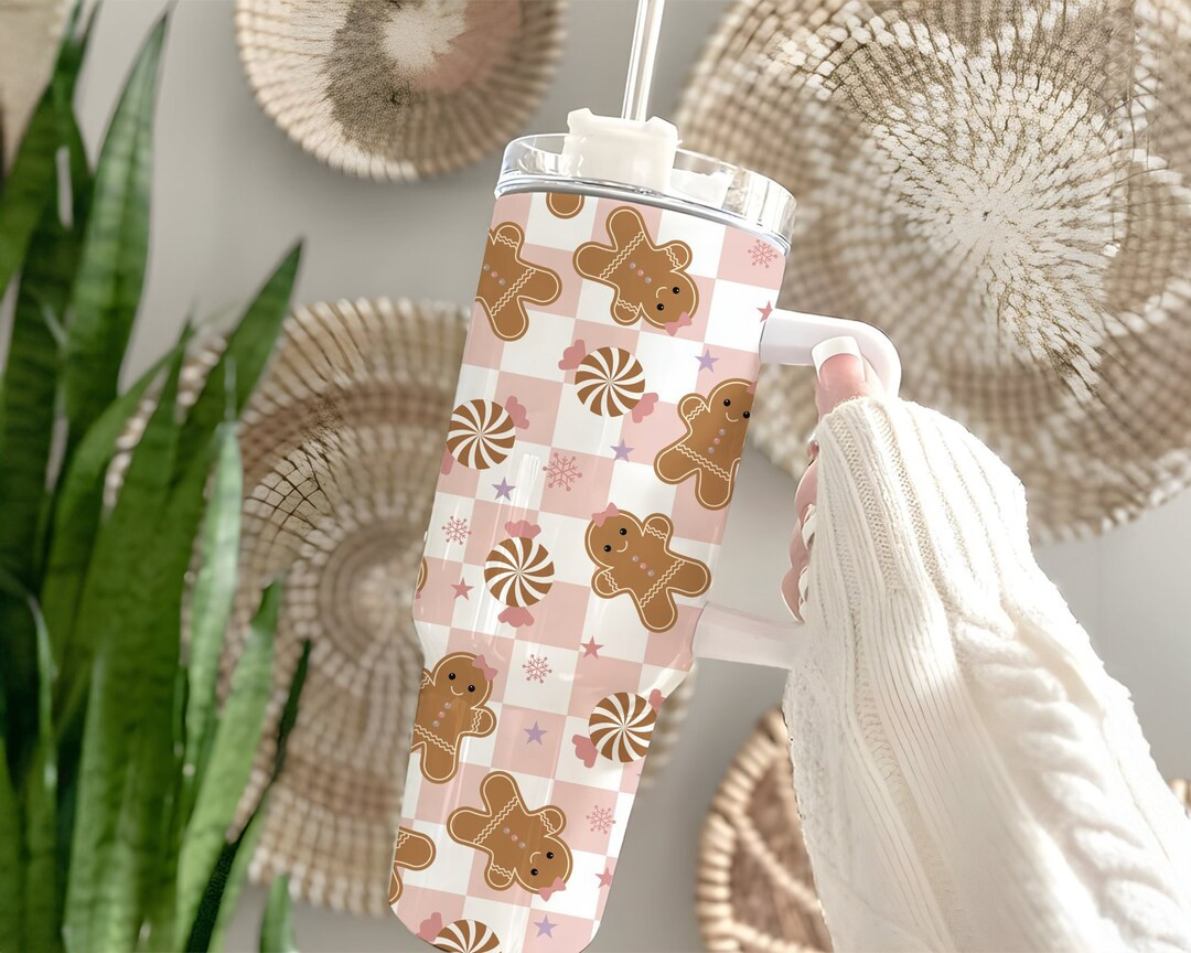 Gingerbread Tumbler 40oz With Handle Christmas Tumbler - Etsy | Etsy (US)
