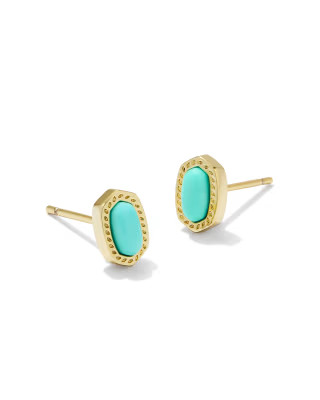 Mini Ellie Gold Stud Earrings in Mint Magnesite | Kendra Scott