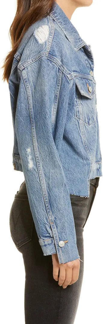 AllSaints Beth Patch Distressed Denim Jacket | Nordstrom | Nordstrom