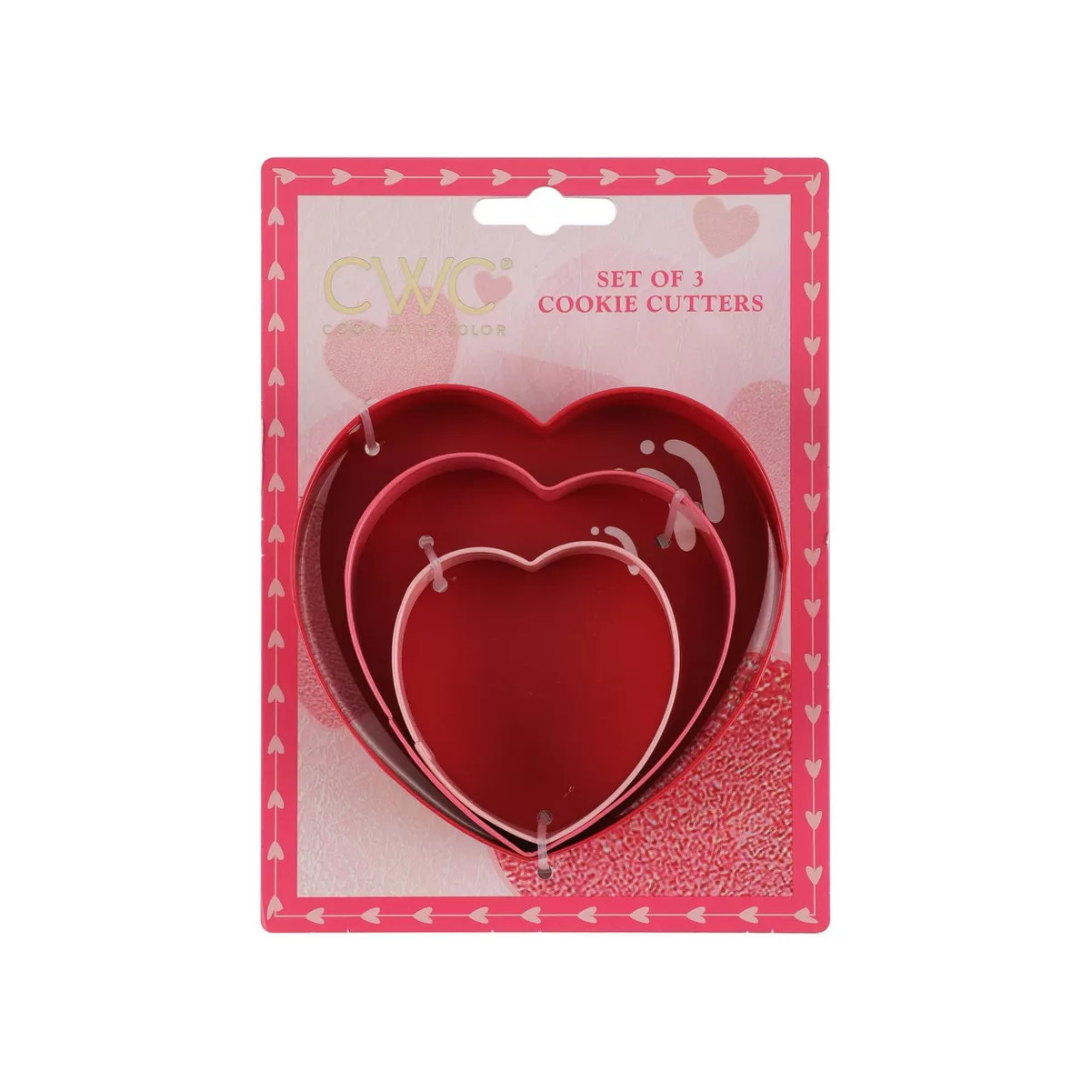 Cook With Color 3pc Hearts Cookie Cutter Set | Target