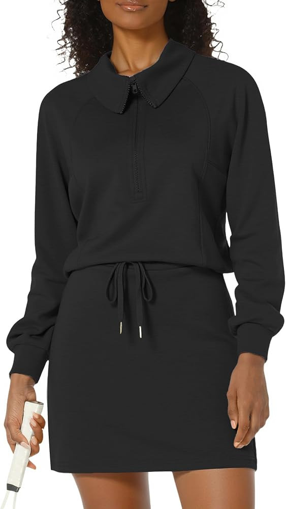 Two Piece Sets for Women Casual Tennis Skorts Sweatshirt Half Zip Matching Outfits Set Long Sleev... | Amazon (US)