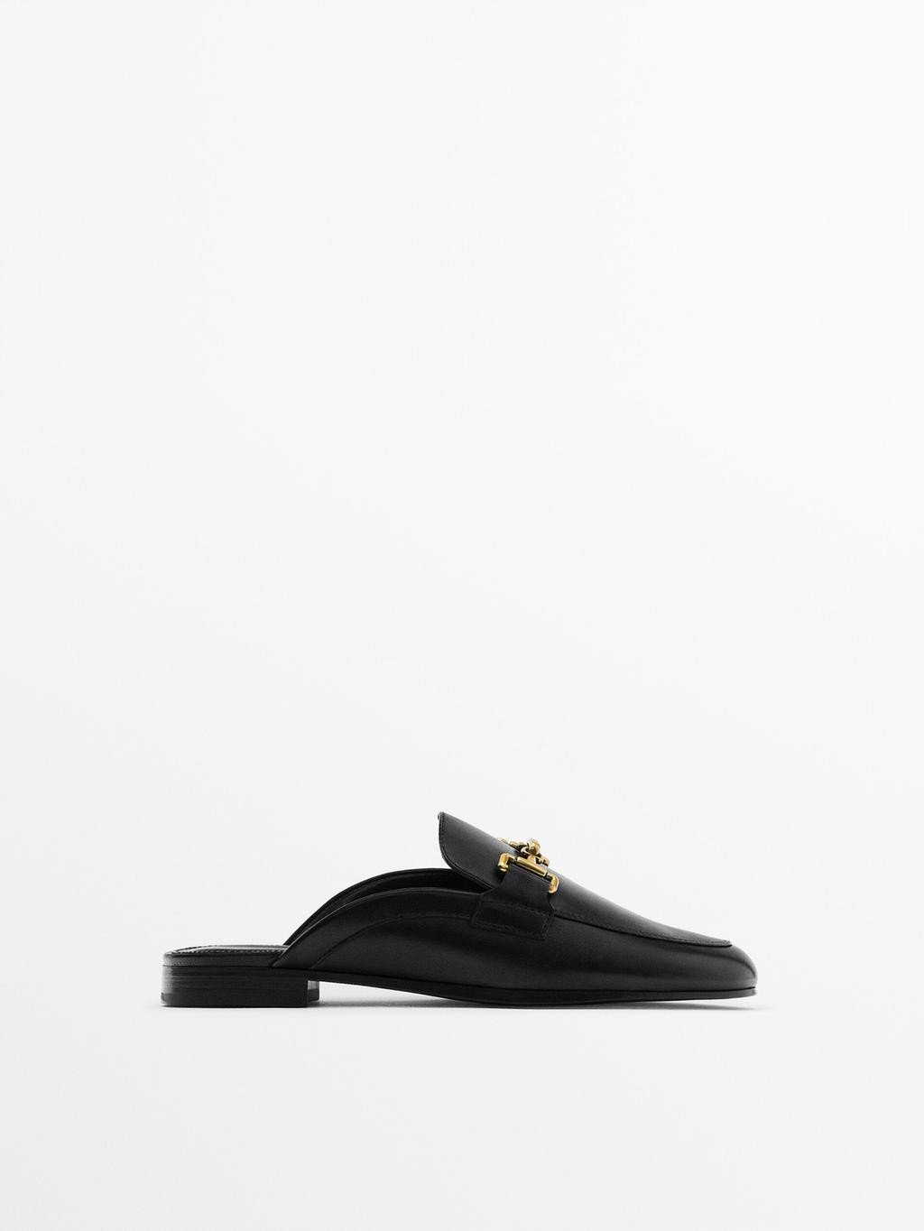 Leather mule loafers | Massimo Dutti US
