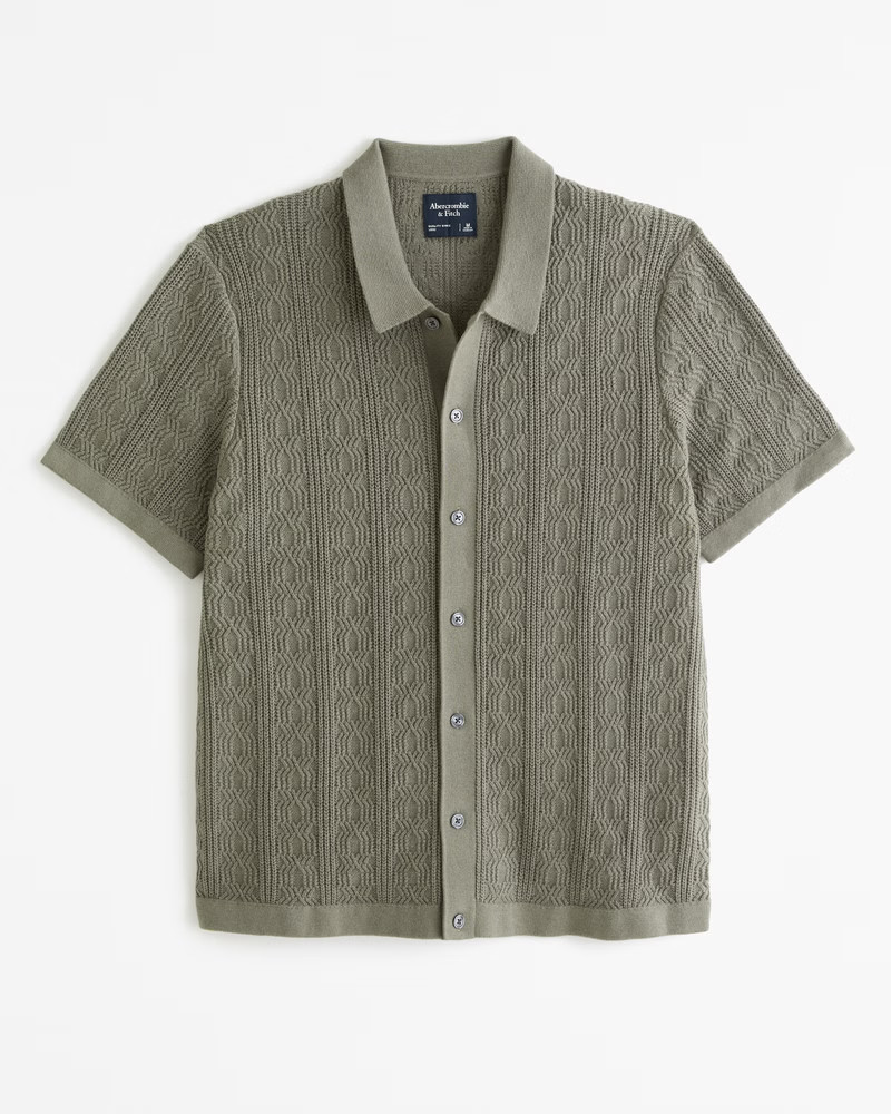 Stitch Button-Through Sweater Polo | Abercrombie & Fitch (US)