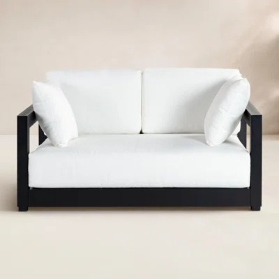 Melrose 52.75" Wide Aluminum Outdoor Loveseat with Cushions | Wayfair North America