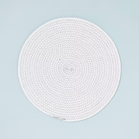 15" Round Braided Plate Charger Cream/Gray - Hearth & Hand™ with Magnolia | Target