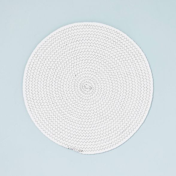 15" Round Braided Plate Charger Cream/Gray - Hearth & Hand™ with Magnolia | Target