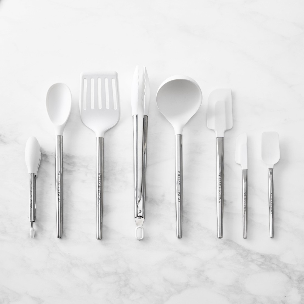 Williams Sonoma Stainless-Steel Silicone Utensils, Set of 8 | Williams-Sonoma