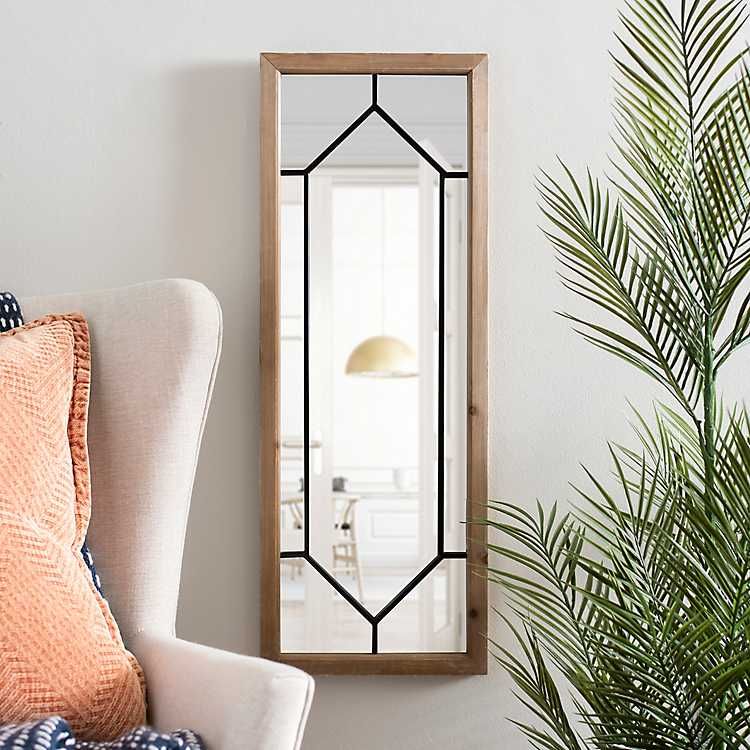 New! Wooden and Metal Marquis Panel Mirror | Kirkland's Home
