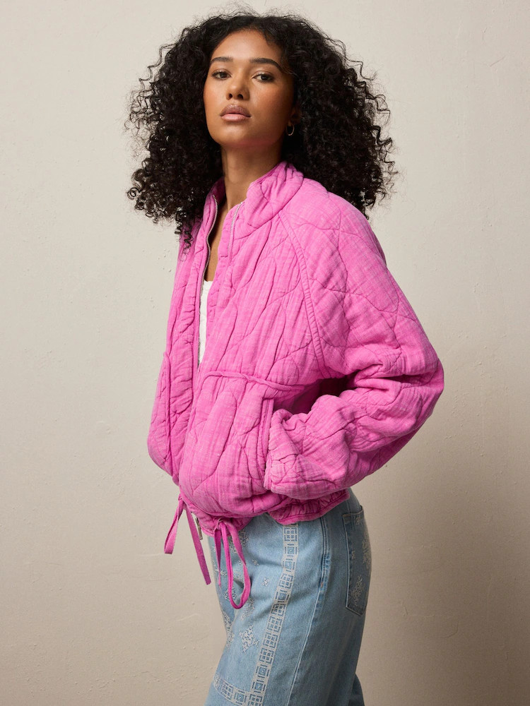 Fluro Pink Quilted Jacket | Next AU
