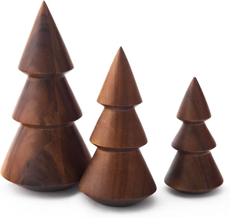 Nambe Wooden Tree Trio | Set of 3 Mini Christmas Trees Figurines | Mini Christmas Trees Figurines... | Amazon (US)