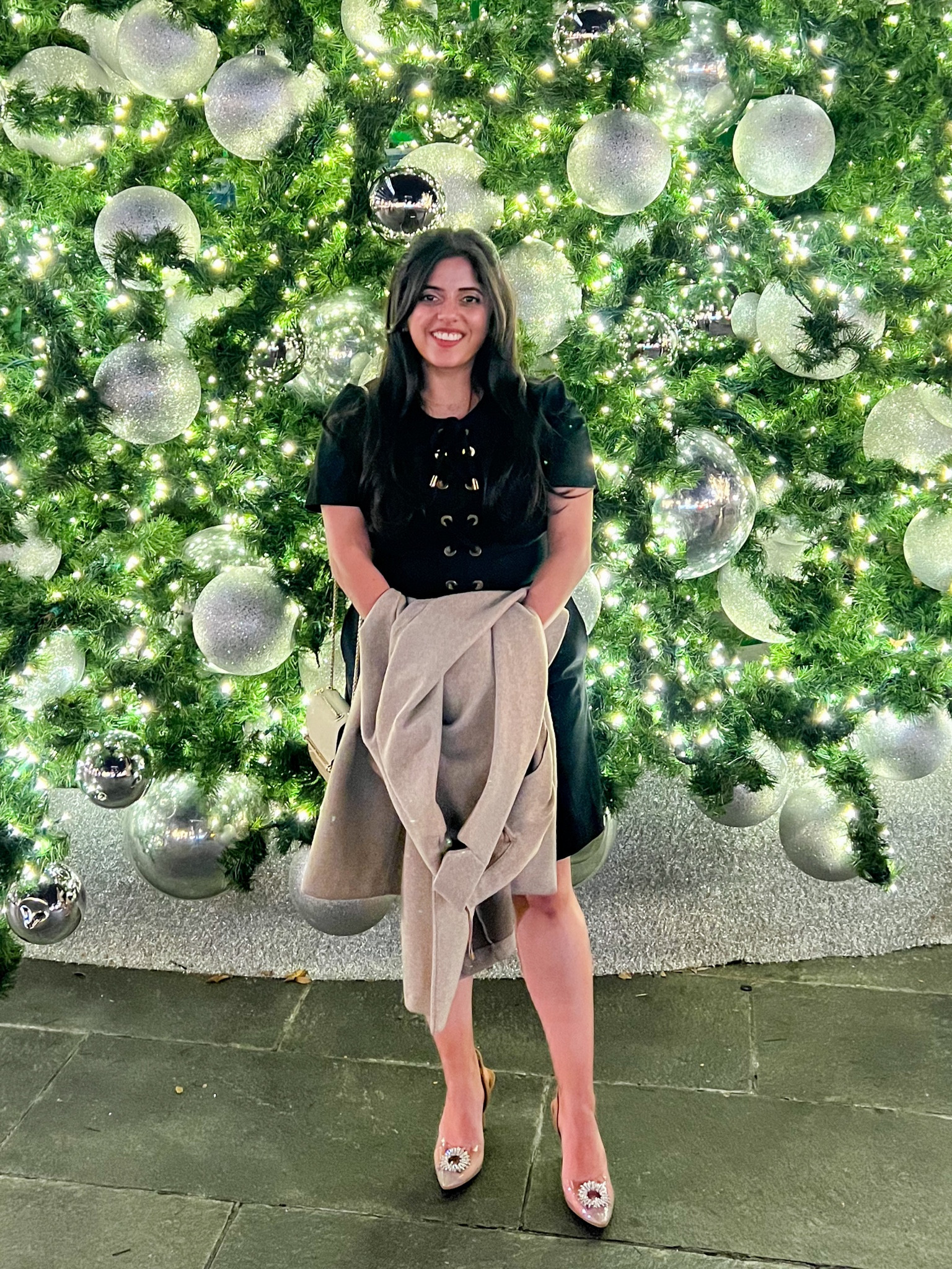 Outfit inspo 
Heels on sale! 
Black dress with nude jacket 


#LTKfindsunder100 #LTKHoliday #LTKstyletip