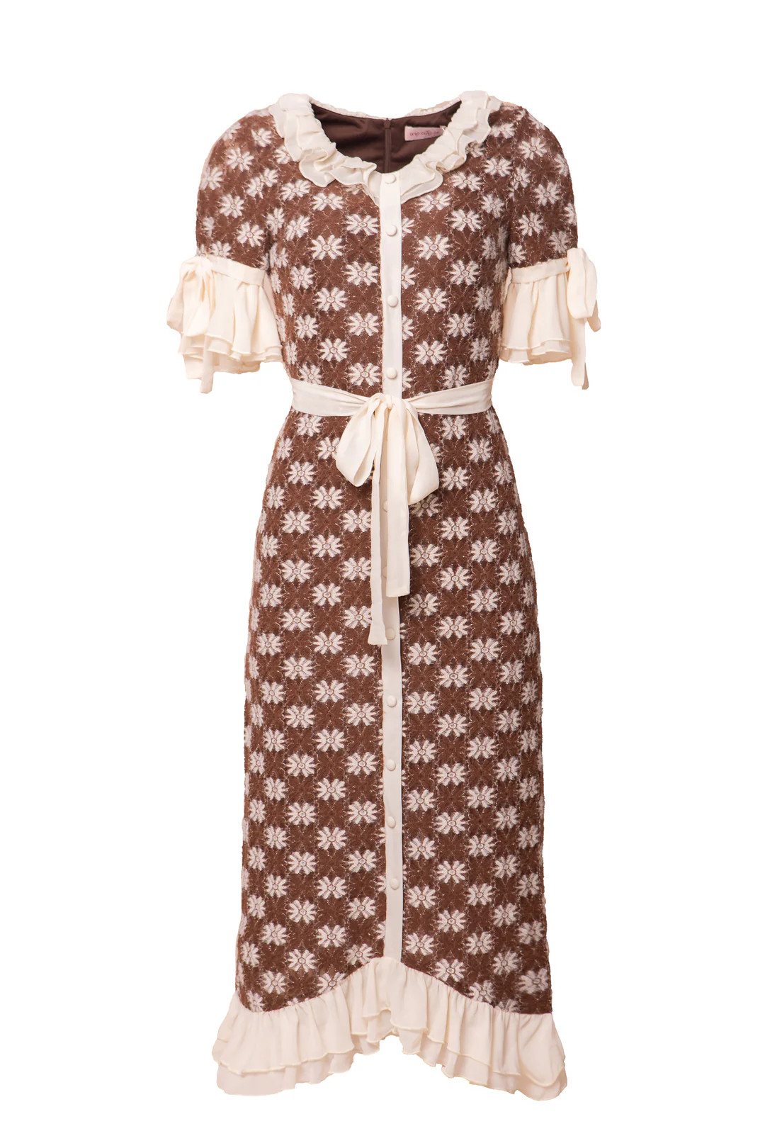 Becca Crochet Dress in Brown | Ivy City Co