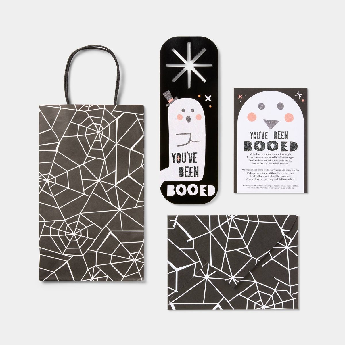BOOing Ghost Halloween Stationery Set with Gift Bag Black/White - Hyde & EEK! Boutique™ | Target