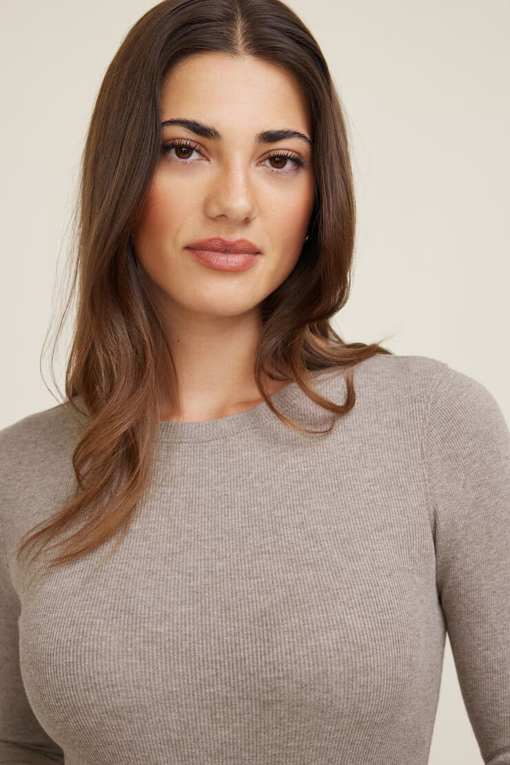 Tedi Ribbed Long Sleeve T Shirt | Dynamite Clothing