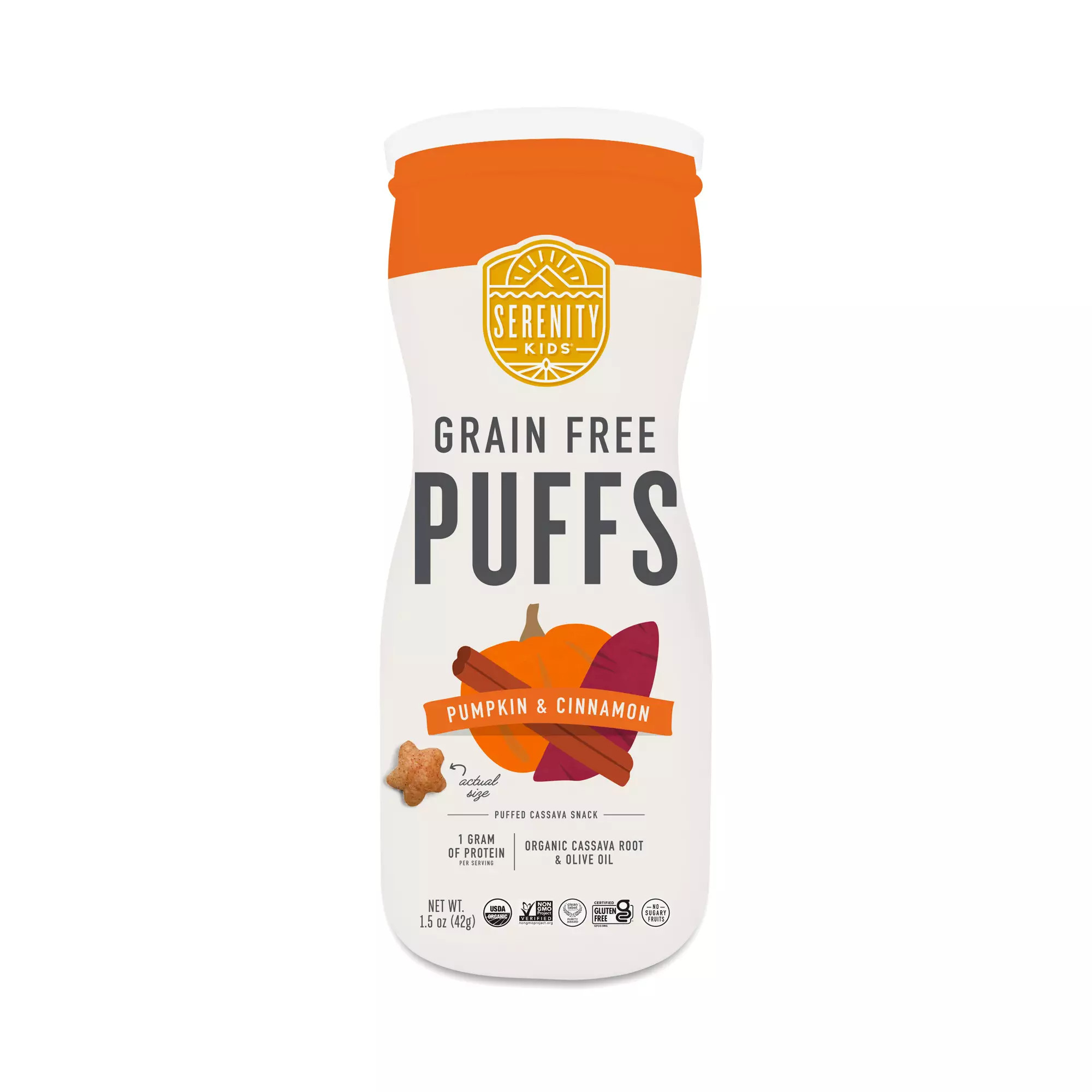 Serenity Kids, Grain Free Puffs, Veggie Organic Pumpkin & Cinnamon with Olive Oil | Thrive Market