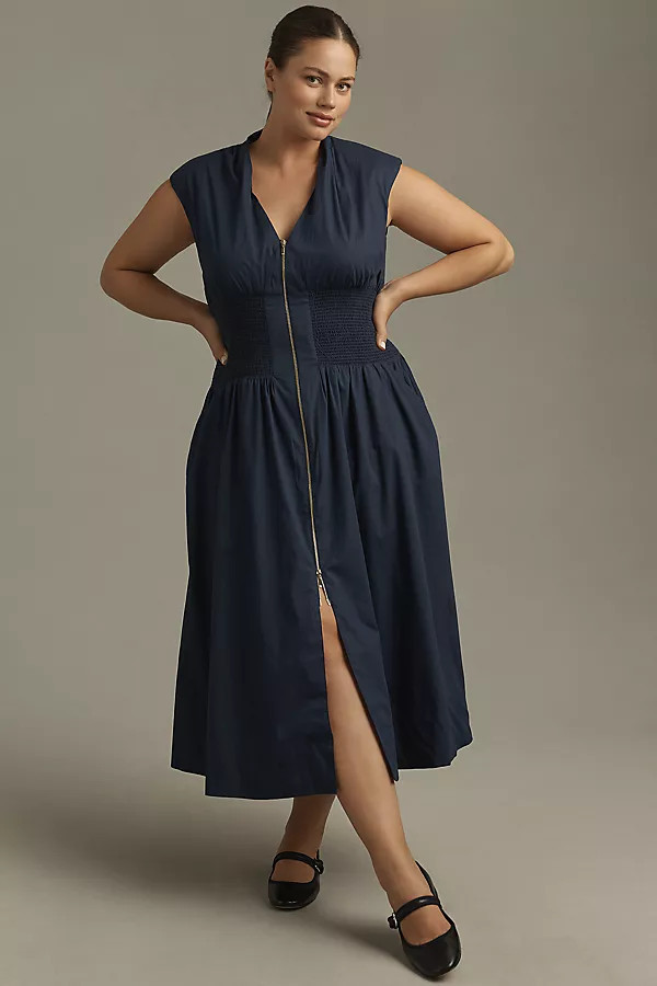 The Tommie Zip-Front Midi Dress | Anthropologie (US)