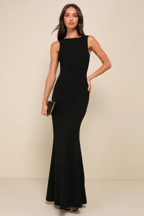 Love In Your Eyes Black Knotted Mermaid Maxi Dress | Lulus