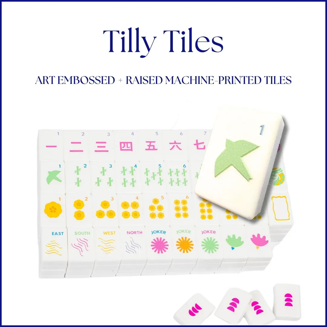 Art Embossed Mahjong Tile Set - Modern + Bright American Mahjong Tile Set (PRE-ORDER July 20th) | Etsy (US)
