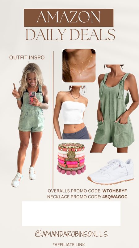 Amazon Daily Deals
Short overalls outfit inspo 

#LTKStyleTip #LTKFindsUnder50 #LTKSaleAlert