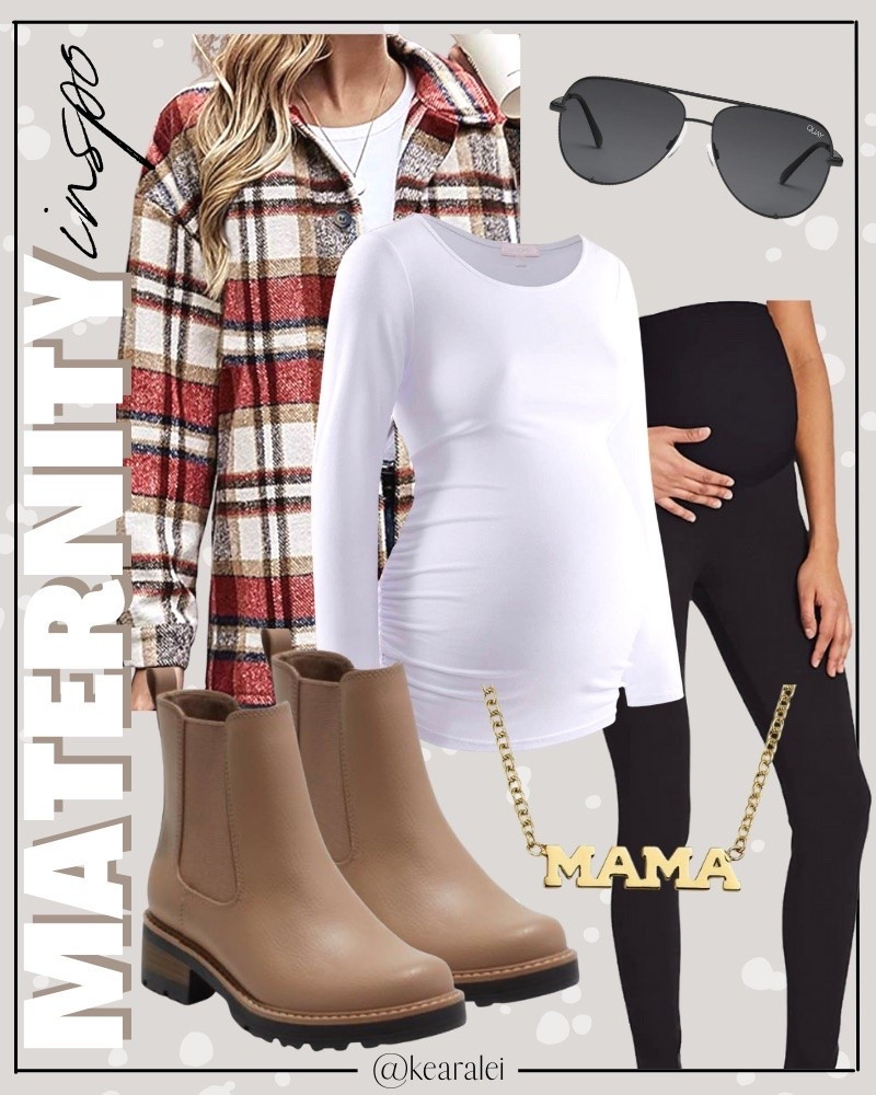 Maternity outfits fall winter pregnancy outfit idea maternity clothes brown red rust plaid shacket shirt jacket with white maternity shirt long sleeve top and maternity leggings over the bump jeans jeggings  brown leather Chelsea boots lugg sole boots gold mama necklace || baby bump style fashion cute outfits inspo spring summer mama outfits #maternity #style #fashion #outfit #outfits #babybump #kimono #cardigan #ltksale #babymoon #affordable #amazon . Midi Dress, Wedding Guest Dresses, Bachelorette Party, Resort Wear, Maxi Dress, Swimsuit, Bikini, Travel, Back to School, Booties, skinny Jeans, Candles, Earth Tones, Wraps, Puffer Jackets, welcome mat,Travel Luggage, wedding guest, Work blazers, Heels, cowboy boots, Concert Outfits, Teacher Outfits, Nursery Ideas, Bathroom Decor, Bedroom Furniture, Living Room Furniture, Work Wear, Business Casual, White Dresses, Cocktail Dresses, Maternity Dresses, Wedding Guest Dresses, Maternity, Wedding, Wall Art, Maxi Dresses, Sweaters, Fleece Pullovers, button-downs, Oversized Sweatshirts, Jeans, High Waisted Leggings, dress, amazon dress, joggers, home office, dining room, amazon home, bridesmaid dresses, Cocktail Dresses, Summer Fashion, wedding guest dress, Pantry Organizers, kitchen storage organizers, leather jacket, throw pillows, table decor, Fitness Wear, Activewear, Amazon Deals, shacket, nightstands, Plaid Shirt Jackets, Walmart Finds, curtains, slippers, apple watch bands, coffee bar, lounge set, golden goose, playroom, Hospital bag, swimsuit, pantry organization, Accent chair, Farmhouse decor, sneakers, laundry room, baby shower dress, shelf decor, bikini, white sneakers, sneakers, Target style, Date Night Outfits, White dress, Vacation outfits, Summer dress,Amazon finds, Home decor, Walmart, Amazon Fashion, Baby

#LTKootd #LTKBump #LTKBaby