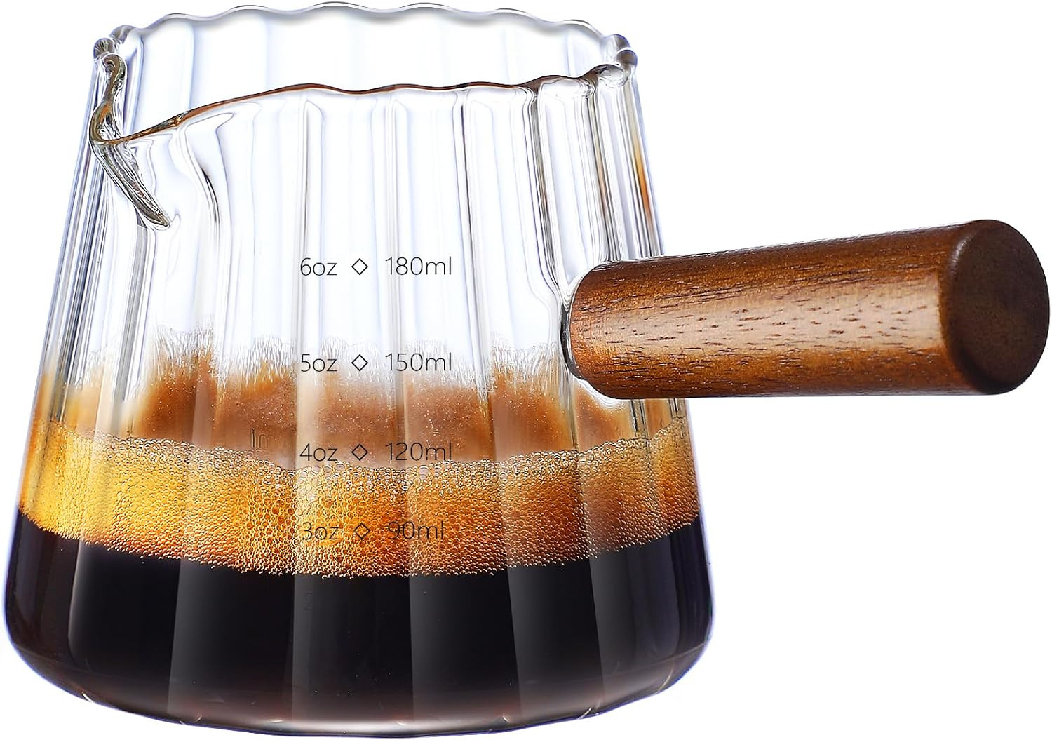 TIWPAJS Espresso Cups With Wood Handle 6oz, Espresso Accessories, Milk Frothing Pitcher, Glass Measuring Cup, Shot Glass | Amazon (US)