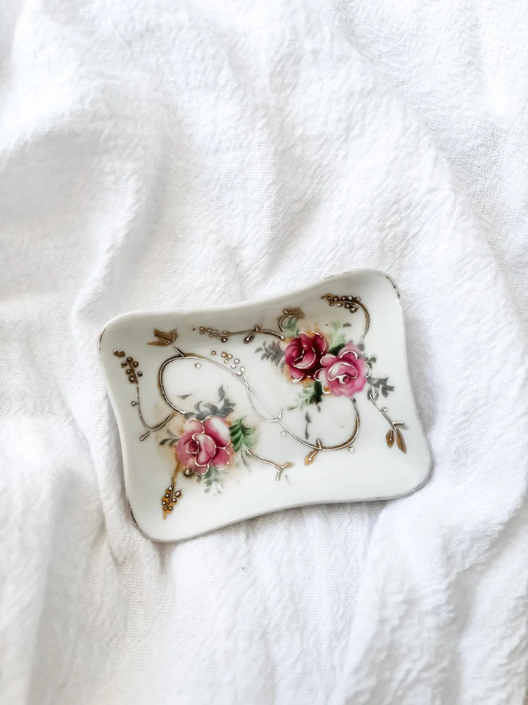 Vintage Butter Pat, Limoges Trinket Dish Pink and White Roses, Pink Valentine - Etsy | Etsy (US)