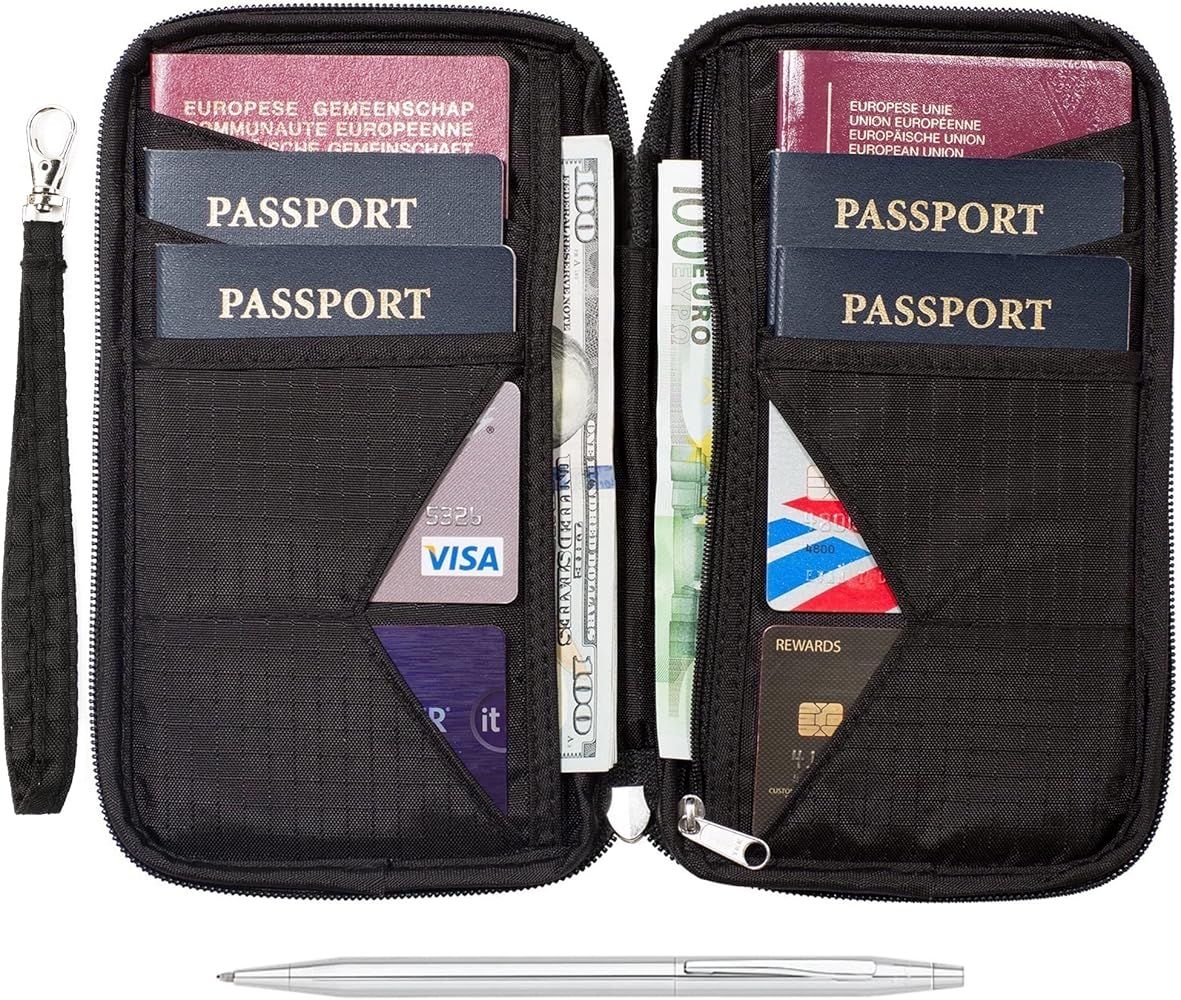 Travel Wallet & Family Passport Holder w/RFID Blocking- Document Organizer Case | Amazon (US)