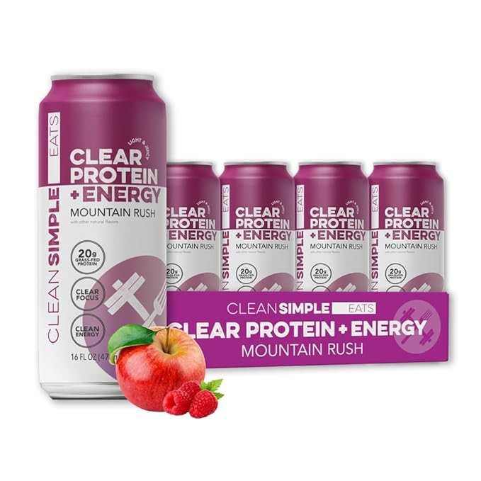 Clear Protein + Energy Mountain Rush 16 oz Can - 12 Pack | Amazon (US)