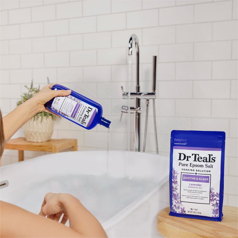 Dr Teal's Foaming Bath with Pure Epsom Salt, Soothe & Sleep with Lavender, 34 fl oz | Walmart (US)